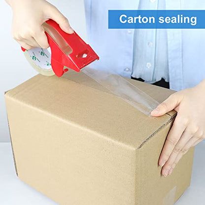 BOMEI PACK 12 Rolls Clear Packing Tape, Heavy Duty Packaging Tape with Dispenser,1.88In x 55Yd,2.4Mil Thick Industrial Grade Transparent Tape Refills for Shipping,Moving,Sealing and storages