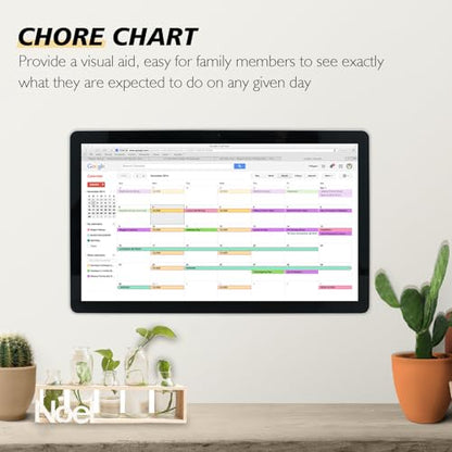 15.6 to 27 inch Touchscreen Digital Calendar & Wall Planners, Smart Whiteboard Calendar for Chore Chart & Work Schedule, Built in Speakers and Camera, Include Wall Mount & Desk Stand (15.6-inch) - size: 15.6-inch
