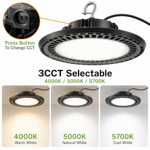 240W LED UFO High Bay Light, 38,400 Lumens, 4000K/5000K/5700K Selectable - color: 240W, size: 100-277V