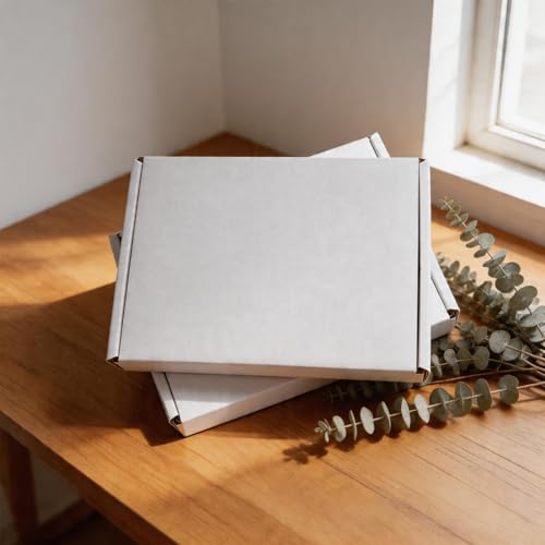 Fishat 7" x 5" x 1" White Corrugated Cardboard Shipping Boxes Set of 25 - size: 7" x 5" x 1"