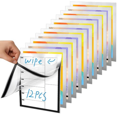 12-Pack Magnetic Sign Holder, 8.5×11 Sliver Magnetic Paper Holder - color: Silver, size: 8.5x11 - 12 Pack