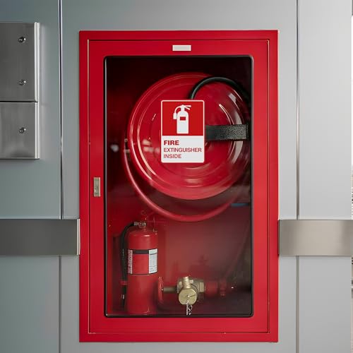 2 PCS Fire Extinguisher Inside Sign Stickers,Self Adhesive Vinyl Safety Label Waterproof, Fade and Scratch Resistant, Suitable for Indoor and Outdoor,Red on White - color: Fire Extinguisher Sticker 208