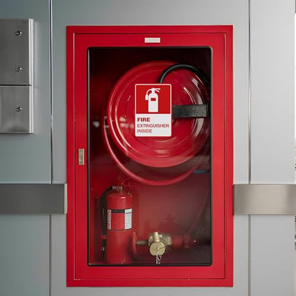 2 PCS Fire Extinguisher Inside Sign Stickers,Self Adhesive Vinyl Safety Label Waterproof, Fade and Scratch Resistant, Suitable for Indoor and Outdoor,Red on White - color: Fire Extinguisher Sticker 208