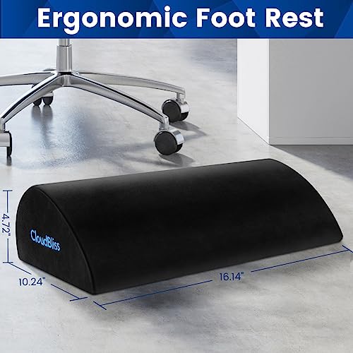 Foot Rest for Under Desk at Work, Foot Stool for Office, Footrest, Black - color: Black, size: Large