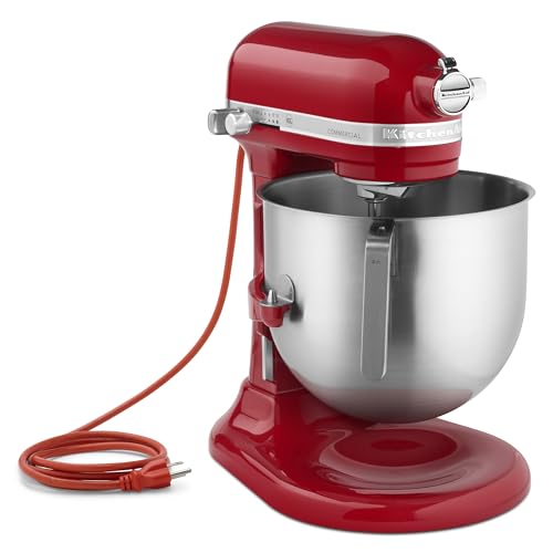 KitchenAid NSF Certified Commercial Series 8-Qt Bowl Lift Stand Mixer - KSM8990 - color: Empire Red, style: No Bowl Guard