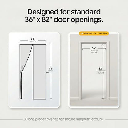 AUGO Magnetic Screen Door - Self Sealing, Heavy Duty, Hands Free Mesh Partition Keeps Bugs Out - Pet and Kid Friendly - Patent Pending Keep Open Feature - 38 Inch x 83 Inch - size: 38" x 83"