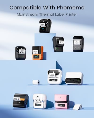 Phomemo M110 Labels- 370 Pcs for M110/M100/M220/M221/M108/M250/M260 Label Printer, 0.98" X 0.59"(25x15mm), Small Address Label,Home, Office - size: 0.98" x 0.59"