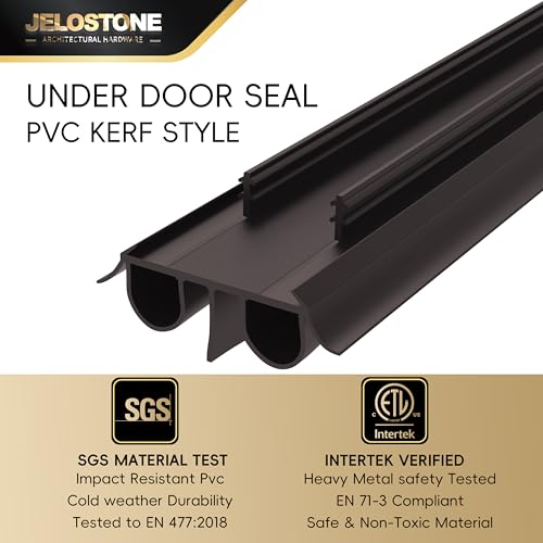 2 Pack - 36" Kerf Door Bottom Seal Replacement, Channel Fit Weather Stripping with Double Bulb, SGS & Intertek Tested, Easy Install, KS-MD2544 (Dark Brown) - color: Dark Brown