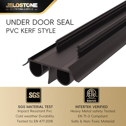 2 Pack - 36" Kerf Door Bottom Seal Replacement, Channel Fit Weather Stripping with Double Bulb, SGS & Intertek Tested, Easy Install, KS-MD2544 (Dark Brown) - color: Dark Brown