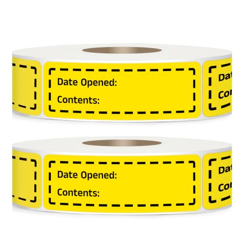 600 Pcs 1 X 3 inch Restaurant Quality Shelf Life Food Rotation Labels, Self-Adhesive Removable for Reusable Containers, Food Safety Date Sticker, Leftover Labels (2Roll-DateOpened-Yellow) - style: 2Roll-DateOpened-Yellow