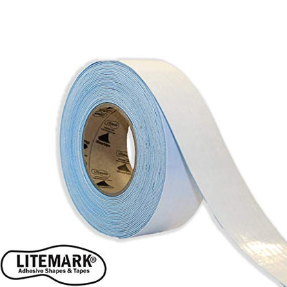 LiteMark Smooth Floor Marking Tape, EC-700 Heavy Duty Thick, Easy to Keep Clean, Warehouse, White (1 Inches by 3 Feet) (6 Pack) - color: White