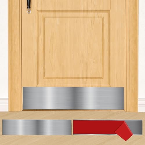 2 PCS 8" x 36" Self Adhesive Brushed Door Kick Plate for 38" Door Bottom - color: Brushed Silver, size: 8"*36"
