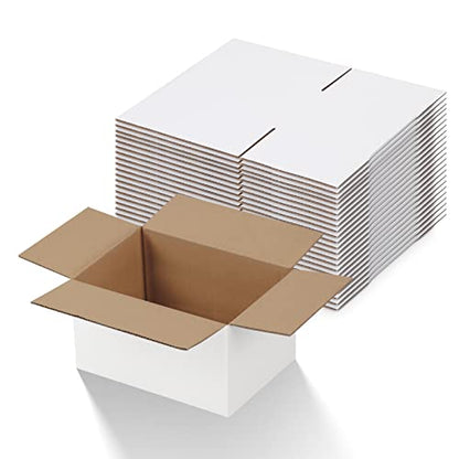 Calenzana 7x5x4 Inches Shipping Boxes Pack of 25, White Cardboard Corrugated Box for Mailing Packing and Storage - size: 7x5x4, style: 25 Pack
