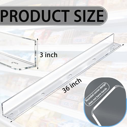 Gondola Shelf Fence - Retail Shelf Guard Rail,Clear Acrylic,for Retail Shelving and Display Shelves,10 Pack (3''H x 36''L) - size: 3''H x 36''L
