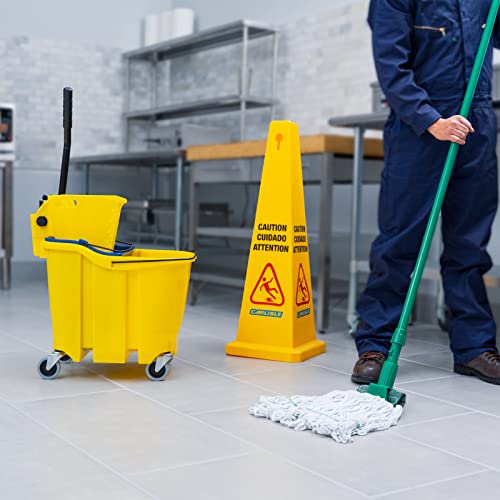 SPARTA 35 Qt Mop Bucket System with Wringer and Insert, Yellow - color: Yellow