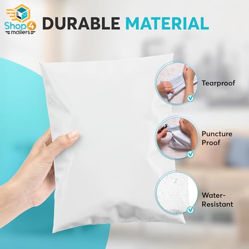 1000 Count 7.5x10.5 Permanent Self Seal White Poly Mailers, 1.7 Mil - size: 1000 Pack