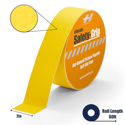 Heskins LLC Yellow Standard Safety Grip Anti Slip Tape (2" x 60ft) - size: 2" x 60ft