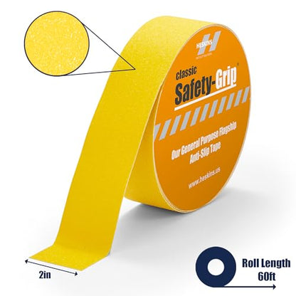 Heskins LLC Yellow Standard Safety Grip Anti Slip Tape (2" x 60ft) - size: 2" x 60ft