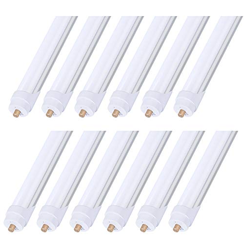 ONLYLUX 8ft LED Bulbs,12 Pack 45W 5400LM, 6000k, Milky Cover - size: 5400LM Milky 12PCS