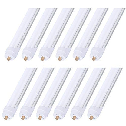 ONLYLUX 8ft LED Bulbs,12 Pack 45W 5400LM, 6000k, Milky Cover - size: 5400LM Milky 12PCS