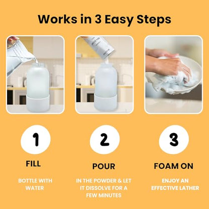 Foaming Dish Soap Refill Eco Friendly (5pk), Concentrated Powder Refills Make 5 Bottles x 12oz each of Non Toxic Dishwashing Soap or Dish Soap Spray, Plastic Free, Septic Safe - style: 5 Pack Refills-Mango Bliss