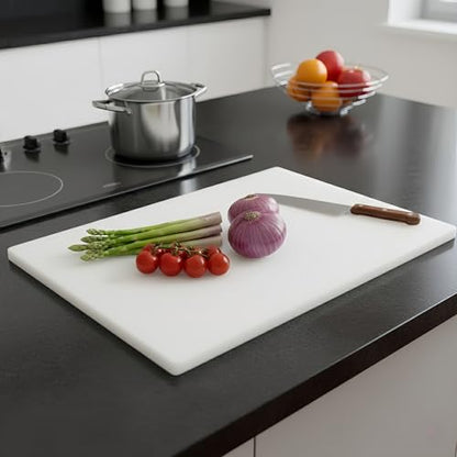 Commercial Cutting Board, Plastic Poly Kitchen Board Dishwasher Safe, Heavy Duty Food Prep Surface for Restaurant Use (24"L x 18"W x 0.57"Th) - color: White, size: 24"L x 18"W