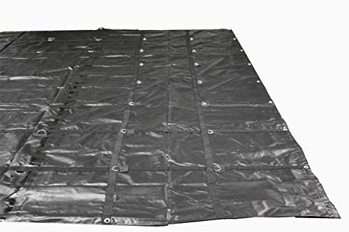 Mytee Products 16' x 20' Flatbed Trailer Steel Tarp with 4 FT Drop - Heavy Duty Black 18 Oz Vinyl Waterproof Tarp for Truck/Trailers to Protect Cargo from Wind, Rain, Snow and Sun - size: 16' x 20' (4' Drop w/ Flap)