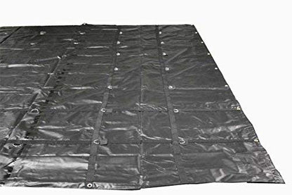 Mytee Products 16' x 20' Flatbed Trailer Steel Tarp with 4 FT Drop - Heavy Duty Black 18 Oz Vinyl Waterproof Tarp for Truck/Trailers to Protect Cargo from Wind, Rain, Snow and Sun - size: 16' x 20' (4' Drop w/ Flap)