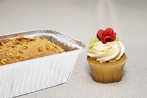Disposable Loaf Pan with Lid for Baking - 1.5 Lb Disposable Bread Pans - Meatloaf Pans – 50 Aluminum Foil Pans and 50 Clear Lids - Perfect for Baking Cakes, Bread, Meatloaf…
