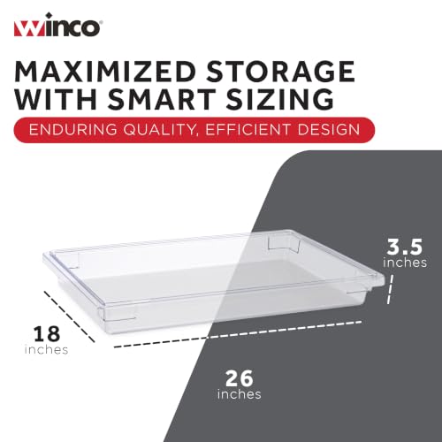 Winco 18" x 26" Clear Food Storage Box - size: 18" x 26", style: 3.5" Deep