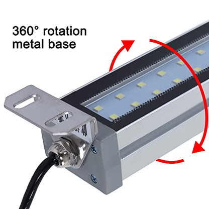 Industrial LED Tube Light, 24V 12W Aluminum Alloy LED Working Light White Source IP67 Explosion Proof Machine Tube Light For CNC Machine Tool Machining Center Work