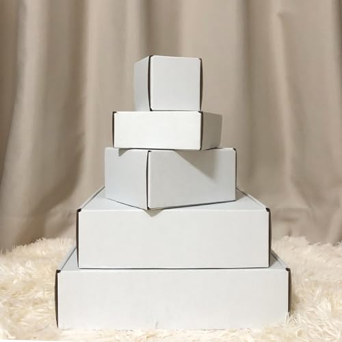 10x10x3 Inch White Shipping Boxes 25 Pack,Craft Gift Boxes,Bulk of Mailers - size: 10''x10''x3''