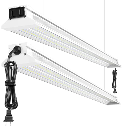 60W 4 Foot Led Shop Lights 2Pack Linkable Ceiling Or Hanging Mount for Shop - size: 4FT-2PACK
