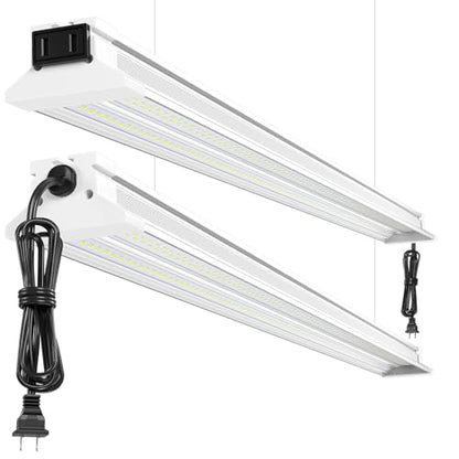 60W 4 Foot Led Shop Lights 2Pack Linkable Ceiling Or Hanging Mount for Shop - size: 4FT-2PACK