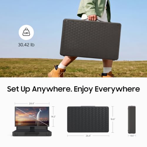 apolosign packgo 27-Inch Portable Entertainment System, Compact Suitcase Design Smart TV, Android OS, Bluetooth 3D Speakers, Built-in Battery 6H, Briefcase Screen Perfect for Travel & Parties (Gray) - color: Gray