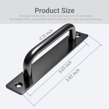 2PCS 5.8 Inch Barn Door Handle, Premium Aluminum Alloy Gate Handle - size: 5.8 Inches