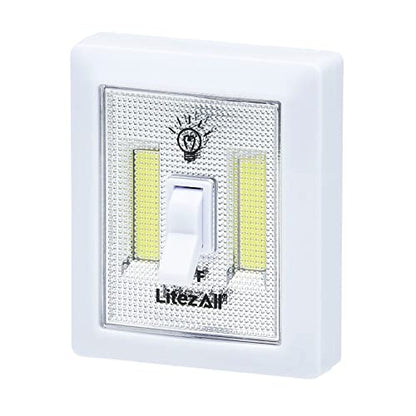LITEZALL COB LED WIRELESS MINI LIGHT SWITCH 4 PACK - style: 4-Pack