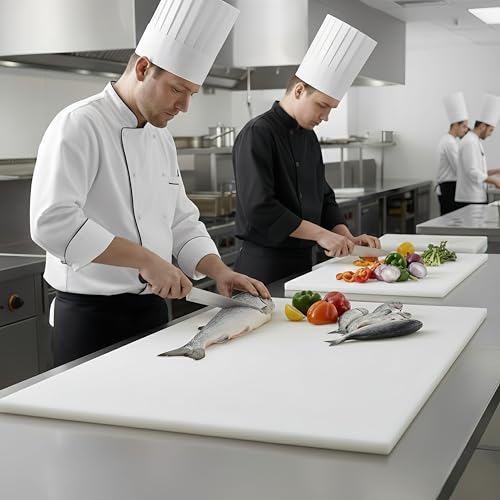 Commercial Cutting Board, Plastic Poly Kitchen Board Dishwasher Safe, Heavy Duty Food Prep Surface for Restaurant Use (36"L x 24"W x 0.38"Th) - color: White, size: 36"L x 24"W