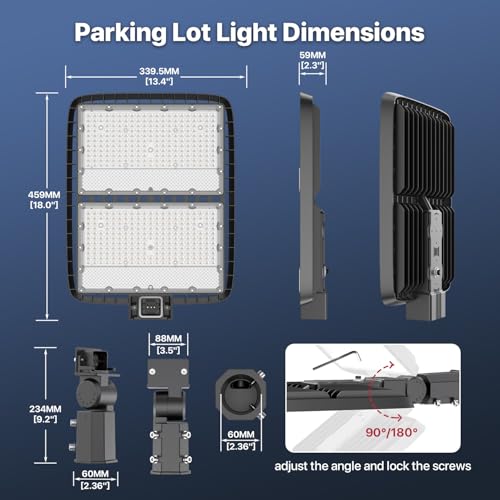 Kifflux 400W LED Parking Lot Light, Pole Light with Dusk to Dawn Photocell - size: 400watt 1pack