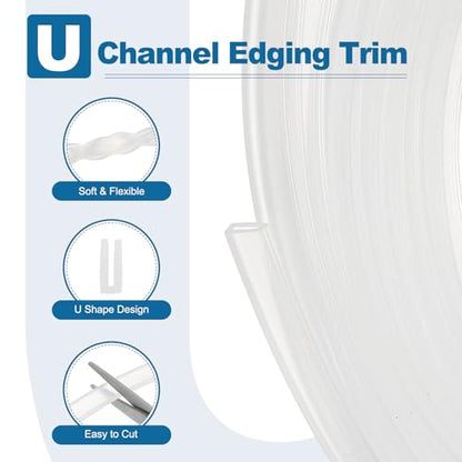 PATIKIL 13Ft U Channel Edging Trim 1/32" Slot Fits 1/64"-5/128" Edge - size: 13Ft Long,1/32" Slot,15/64"Wx5/128"Tx1/8"H