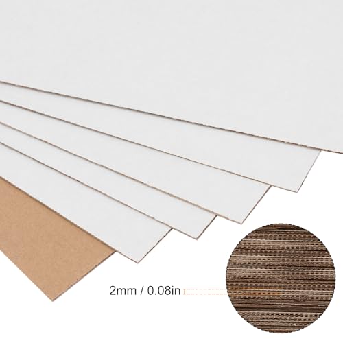 100 Pack 10"x 10" Corrugated Cardboard Sheets, Flat Cardboard Layer Pads 2 mm Thickness, Flexible Packaging Inserts for Shipping, Mailing, and Crafts,(White) by IHDYPPEW - size: 100 Pack 10"x 10" white
