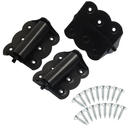 Bivethoi 3 Pcs Door Spring Hinges, Steel Black Self-Closing