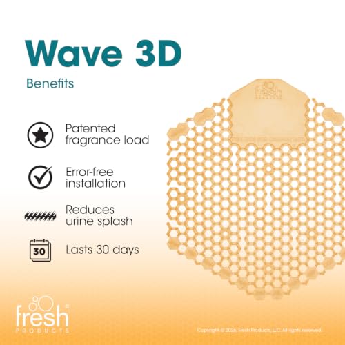 Fresh Products Wave 3D Urinal Screen Deodorizer, Summer Sunshine, 10 packs