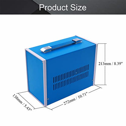 Fielect 10.71" x 5.43" x 8.39" Dustproof Electronic Junction Box Enclosure Project Box for Electronic Projects Metal Blue - size: 10.71" x 5.43" x 8.39"