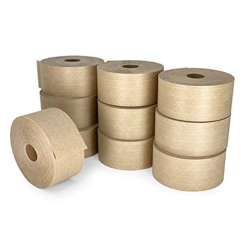 IDL Packaging 2.83" x 450' Water-Activated Kraft Gummed Tape, 30lb, 10-Pack - color: Brown, 30 lbs
