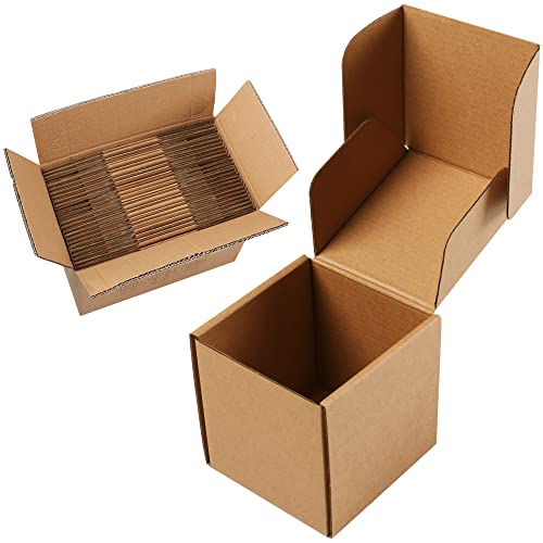 4x4x4 Brown Corrugated Cardboard Boxes - 30 Pack Small Shipping Mailer Boxes - color: Brown, size: 4 x 4 x 4
