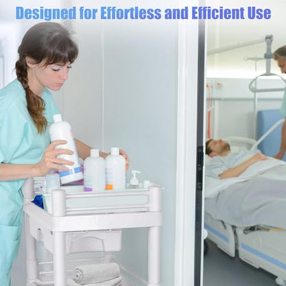 Mobile Medical Trolley Cart 3-Tier 220Lbs Utility Carts for Ultrasound - color: 3-tier Light Gray