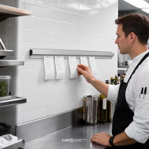 Ticket Holder for Restaurant, 16/18/24/28/30" Ticket Check Rack Restaurant Order Receipt Holder Ticket Rail Display Slide Ticket Rack for Commercial Kitchen Cafes Pubs Bars(2 Pcs)(40 Inch) - size: 40 Inch