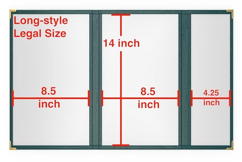 10 Pcs Green Menu Cover 8.5x14 & 4.25x14, Asymmetric Trifold, Crystal-Clear - color: green, size: Trifold/2.5 Pages - 8.5" x 14"