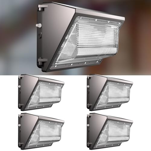 Lightdot 4 Pack 200W LED Wall Pack Lights, Wall Mount Outdoor Exterior Lighting, 100-277V, 30000LM Dusk-to-Dawn, IP65 ETL, 60ft Coverage Area, Parking Lots, Building Exteriors, Backyard/Factory - style: 200W